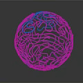 Abstract Blue Wireframe Sphere With Intricate Curved Lines And Reflective Surface