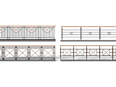 Modern Decorative Fence Design With Patterned Panels And Metal Railings 3d model