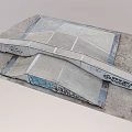 Outdoor Concrete Skate Ramp Area Featuring Colorful Graffiti Metal Strips And Dry Leaves