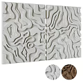 Modern 3D Textured Wall Panels With Abstract Wave Design In White Gray Brown