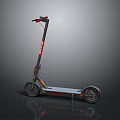 Modern Sports Equipment Electric Scooter With Red Handlebar And Two Wheels Design
