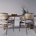 Quiet Dining Table and Chair Combination Dining Table and Chair 3d model