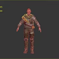 Adventurer Character With Red Hair Scarf And Patched Outfit Near Wilderness Creatures