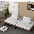 modern double sofa chaise longue 3d model