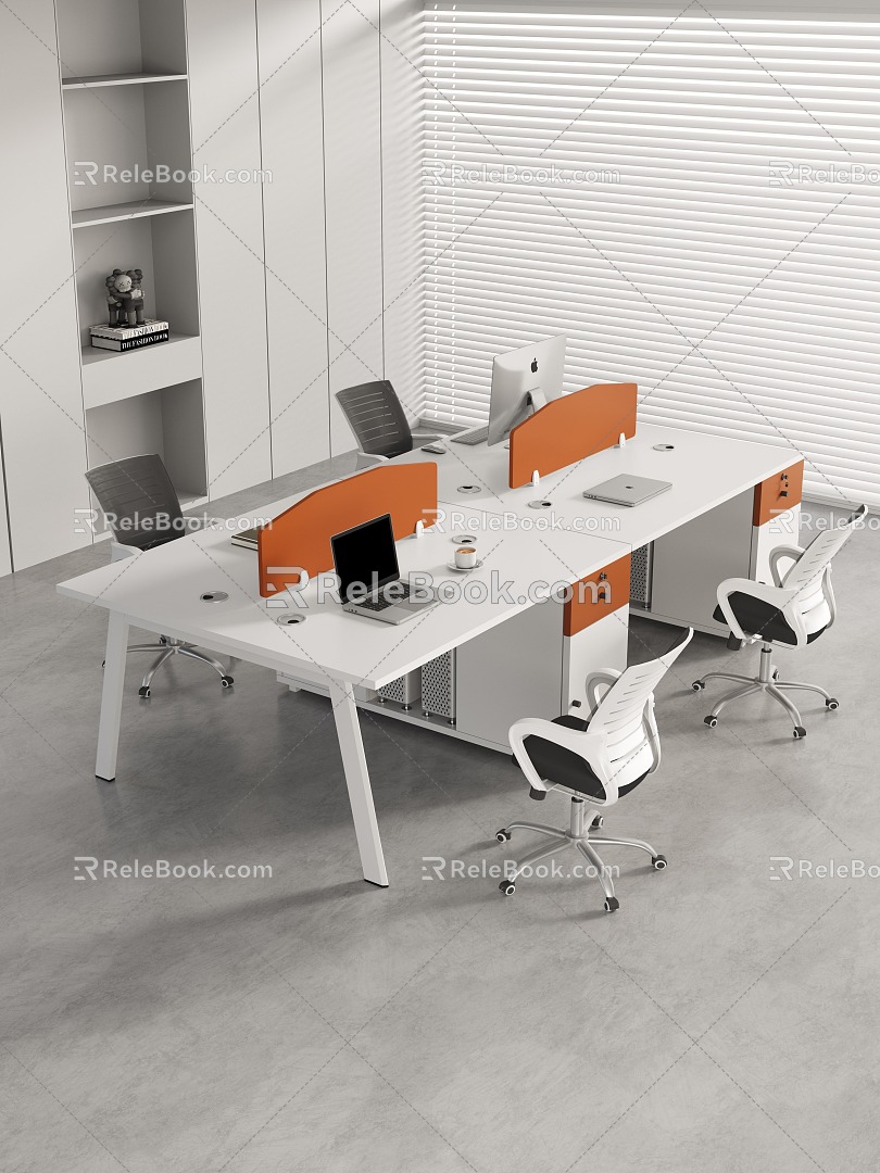 modern office desk and chair 3d model