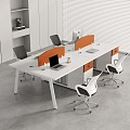 modern office desk and chair 3d model