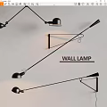 Modern Black Long Arm Wall Lamp With Adjustable Design And Soft Lighting Effect 3d model