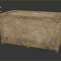 Vintage Wooden Storage Crate With Worn Texture And Marks On Smooth Surface