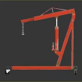 Red Heavy Duty Utility Vehicle With Hydraulic Crane Arm And Mobile Steel Wheels