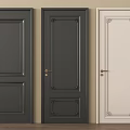 Dark Gray and Cream White Flush Doors with Decorative Panels and Brass Handles