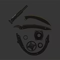 Detailed Metal Mechanical Parts With Gears Shaft Gaskets And Curved Components