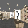 Modern Tobacco And Liquor Store Interior With Shelves And Display Cabinets