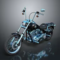 Classic Motorcycle 3D Rendering With Chrome Details And Black Seat Design 3d model
