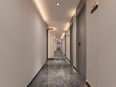Modern hotel aisle 3d model