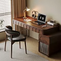 Quiet Ancient Style Desk and Chair Solid Wood Computer Desk and Chair Solid Wood Single Chair Writing Desk Learning Desk and Chair Office Desk and Chair Finished Desk Computer Decoration Combination 3d model
