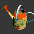 Yellow Watering Can With Orange Spout Lid Blue Handle And Strawberry Cactus Flower Designs