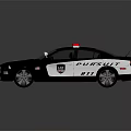 Black White Police Car With Emergency Lights Badge Decals And Grille
