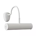 Modern Chrome Wall Sconce With Curved Arm And Cylindrical Body Design