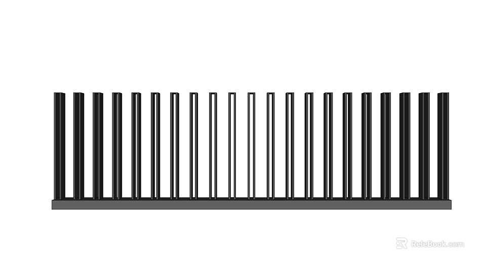 Modern Black Vertical Slats Feature Wall Design For Interior Decorative Elements 3d model 