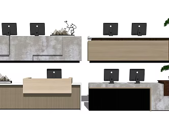 Modern Reception Desk Front Desk Combination 3d model
