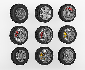 Modern wheel hub tire 3d model