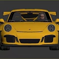 Yellow High Performance Sports Car With Aerodynamic Design Rear Spoiler And Sleek Body