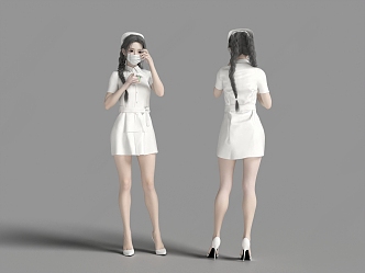 female nurse. 3d model