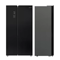 Sleek Black Refrigerator Freezer With Modern Design And Large Storage Capacity
