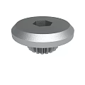 Mechanical Circular Metal Part With Hexagonal Socket And Serrated Base 3d model