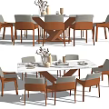 Modern Dining Table and Chair Combination Ornaments Combination 3d model