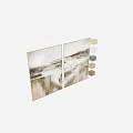 Modern Abstract Framed Wall Art With Neutral Tones And Textured Design 3d model