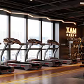 Modern Fitness Gym Interior Featuring Treadmills Workout Equipment Large Windows And Bright Lighting