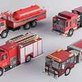 Red Special Cars Fire Trucks And Tanker Truck With Various Designs Models