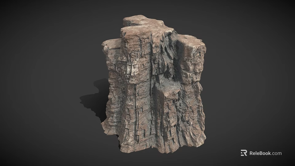 Natural Rock Scene Component With Rough Texture And Detailed Surface For 3D Terrain Design 3d model 