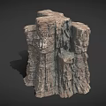 Natural Rock Scene Component With Rough Texture And Detailed Surface For 3D Terrain Design 3d model