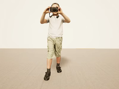 Man Taking Photos With Camera In Casual Outfit 3d model Man Taking Photos With Camera In Casual Outfit 3d model