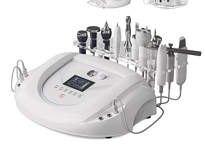 Multifunctional Daily Use Electrical Appliance With White Main Unit Digital Display Screen And Multiple Accessories 3d model