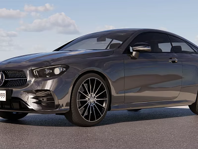 Modern Luxury Coupe With Sleek Metallic Gray Exterior And Streamlined Body Design 3d model