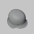 Worn Black Helmet with Two Metal Rivets and Curved Brim Surface Design