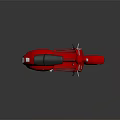 Red Classic Scooter with Black Seat and Silver Accents in Retro Design