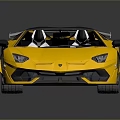 Yellow Luxury Sports Car With Sleek Aerodynamic Body Black Roof And Rear Spoiler