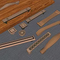 New Chinese-style handle hardware handle cabinet door handle 3d model