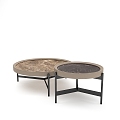 Modern Italian Marble Coffee Table Set Round Table 3d model