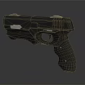 Modern Black Pistol With Smooth Surface And Non Slip Grip Design 3d model