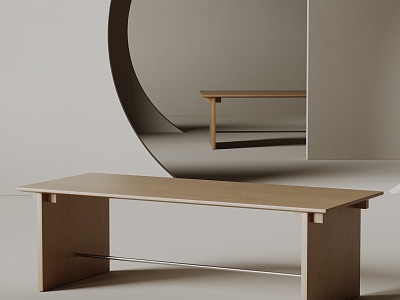Table Solid Wood Dining Table Long Table Simple Table 3d model