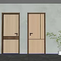 Modern Hinged Doors With Dynamic Light Wood Panels And Stretch Resistant Design