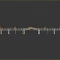 3D Wooden Bridge Models with Rope Railings and Multiple Design Variations 3d model