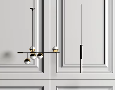 Modern chandelier luminaire combination 3d model