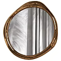 Gold Framed Irregular Round Mirror For Home Decor 3d model