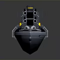 Futuristic Gray And Blue Combat Boat 3D Model With Dual Cannons And Thrusters